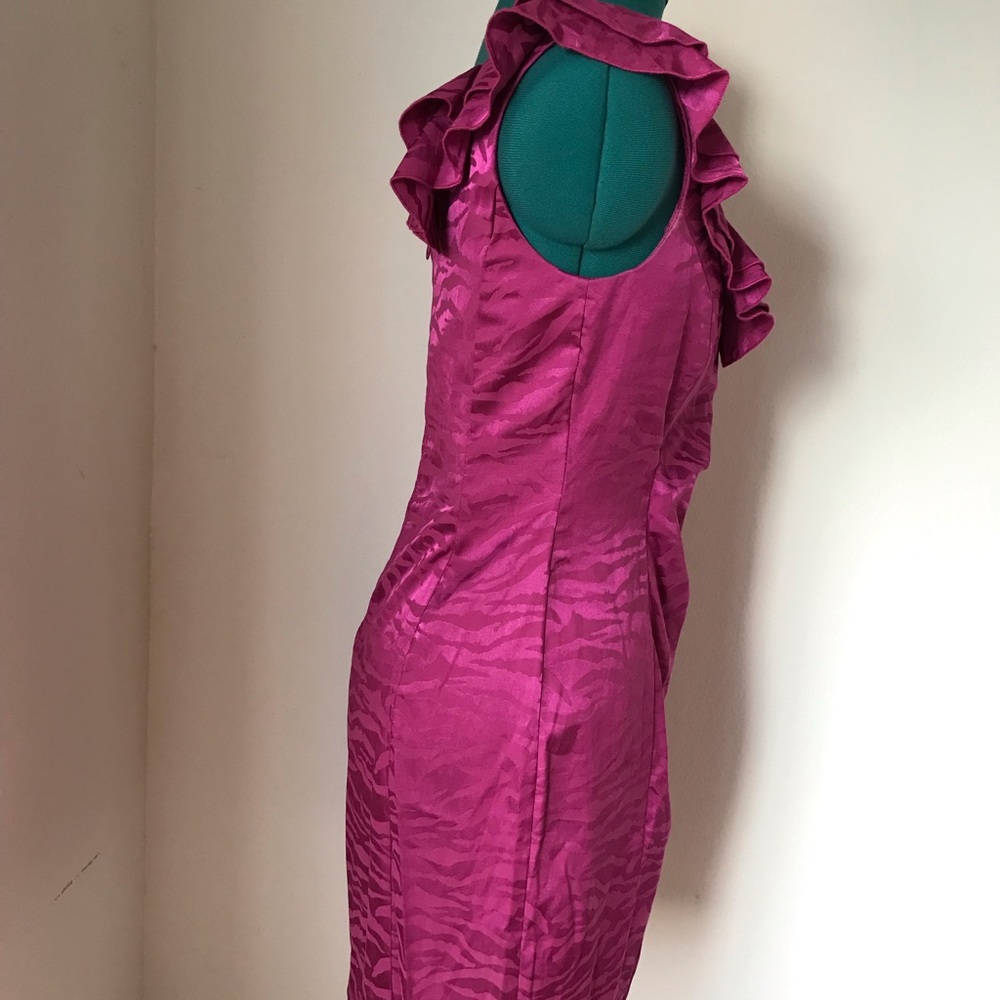 SOLDLeopard pattern sexy fuschia minidress Sz. 7/8 - Picture 3 of 6
